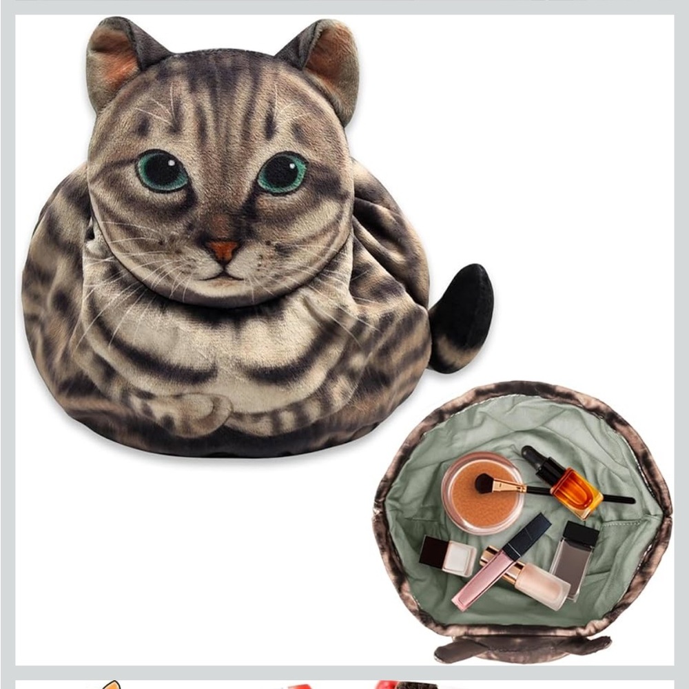 Cat Drawstring Makeup Bag - Picture 6 of 8